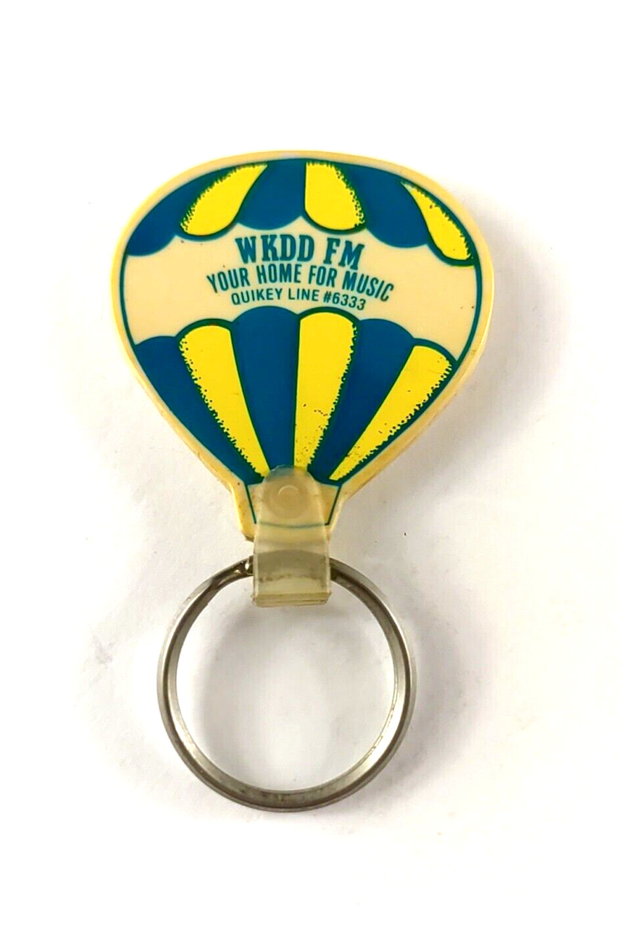 Vintage WKDD Your Home For Music Quirky Line Keychain Rubber Balloon
